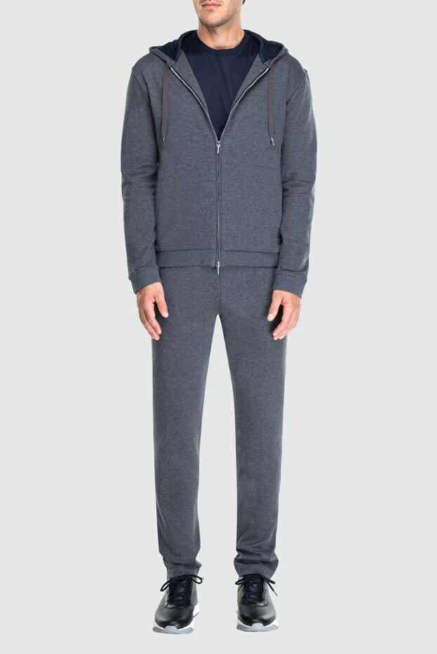 Cesare di Napoli men’s grey cotton tracksuit with hood 162514 - photo 2