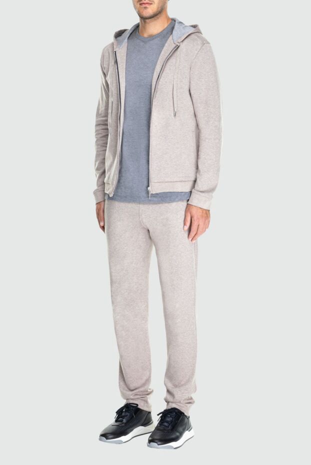 Cesare di Napoli men’s beige cotton tracksuit with hood 162515 - photo 2