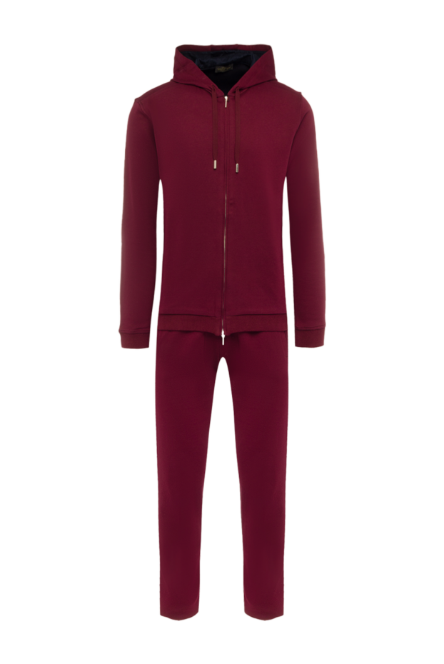 Cesare di Napoli men’s burgundy cotton tracksuit with hood 162517 - photo 1