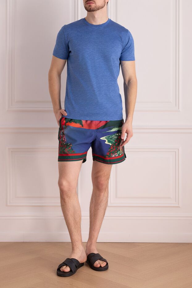 Cesare di Napoli basic light blue cotton t-shirt with a marled effect
 162531 - photo 2