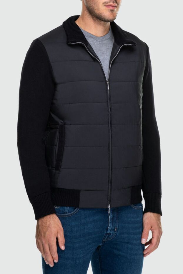 Cesare di Napoli blue cardigan with blended yarn fastening and polyester insert at the front
 162558 - photo 2