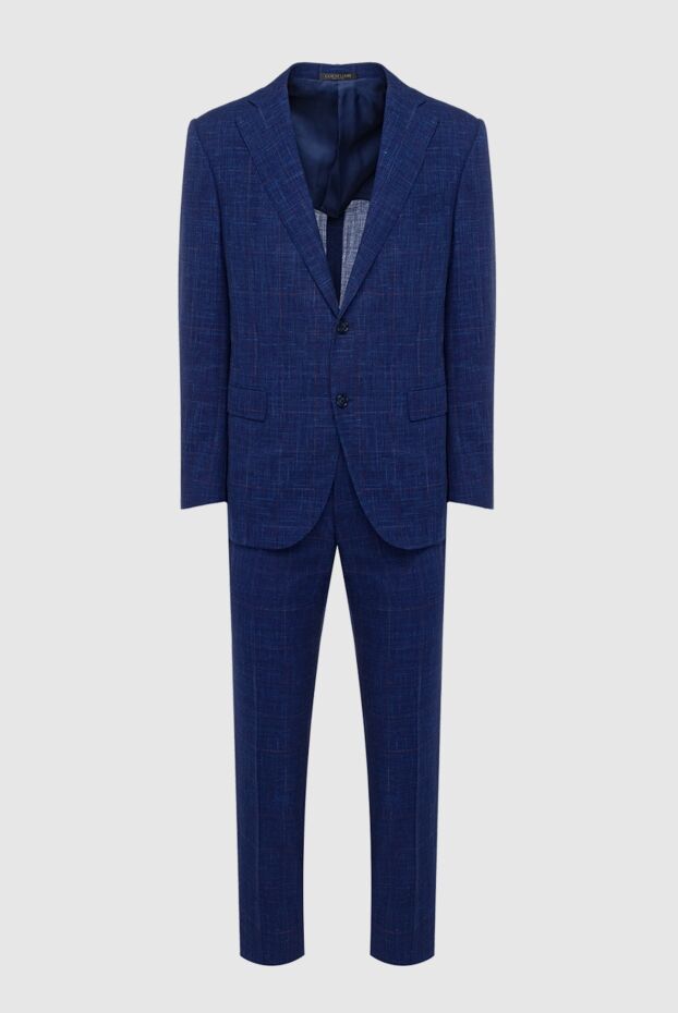 Corneliani костюм мужской из шерсти шелка и льна в синем цвете с фактурным плетением
162586 - фото 1