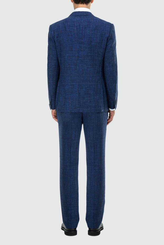 Corneliani костюм мужской из шерсти шелка и льна в синем цвете с фактурным плетением
 162586 - фото 3
