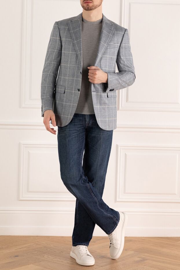 Gray silk jacket for men - photo 2