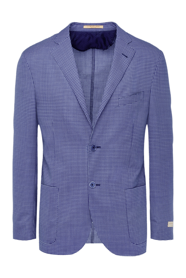 Corneliani lightweight wool blue houndstooth lined jacket 162595 - photo 1