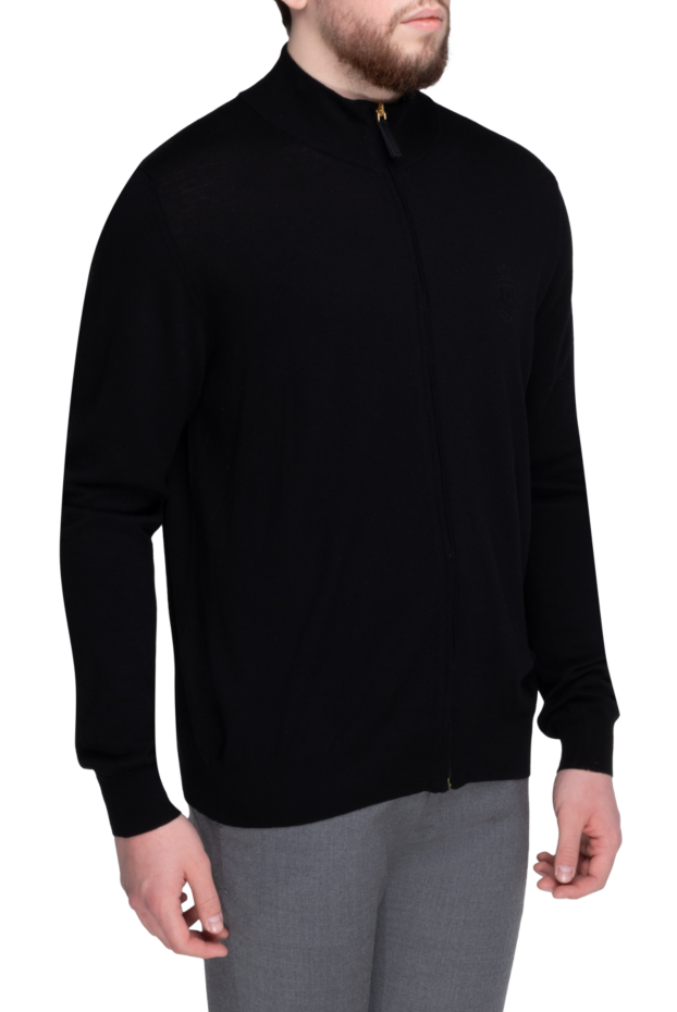 Billionaire black wool cardigan for men 162615 - photo 3