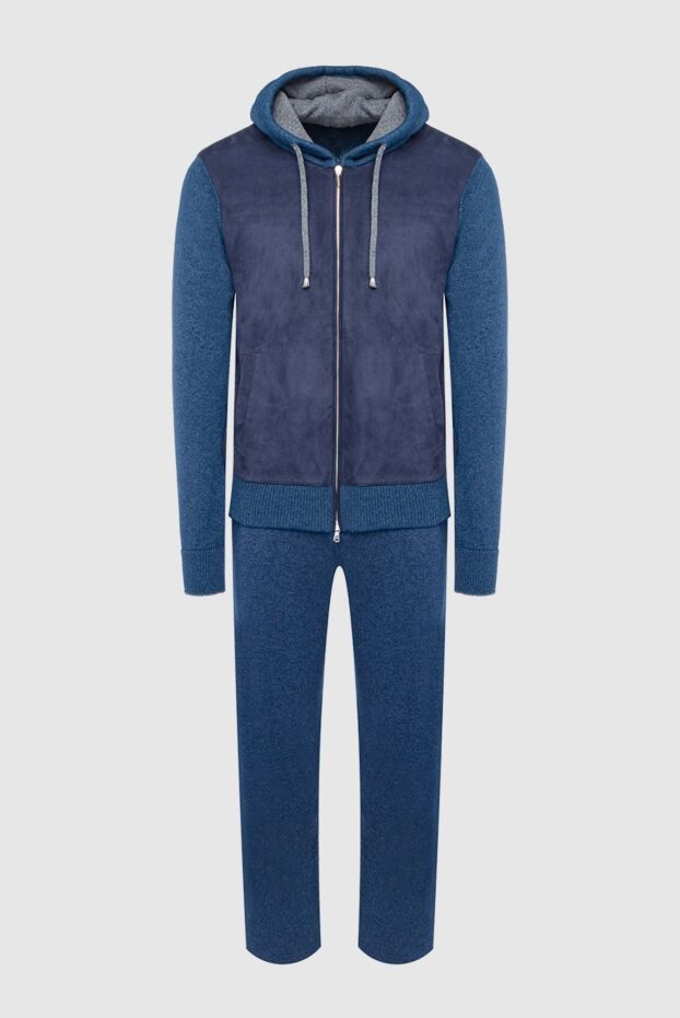 Cesare di Napoli men’s blue tracksuit with hood and contrast trimming 162686 - photo 1