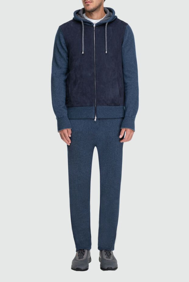 Cesare di Napoli men’s blue tracksuit with hood and contrast trimming 162686 - photo 3