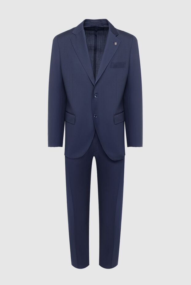 Lubiam dark blue men's wool three-button suit 162718 - photo 1
