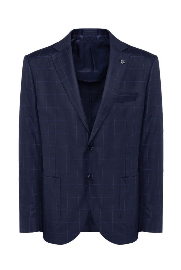 Lubiam dark blue wool jacket with geometric pattern 162730 - photo 1