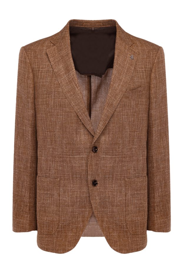 Lubiam jacket made of wool, silk and linen, brown with texture 162736 - photo 1