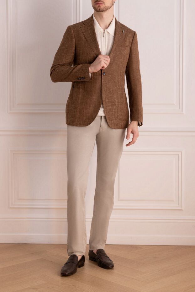 Lubiam jacket made of wool, silk and linen, brown with texture 162736 - photo 2