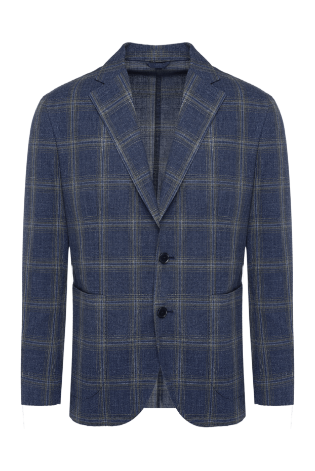 Lubiam men's blue checkered cotton jacket 162751 - photo 1