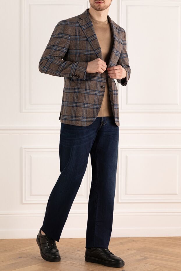Lubiam jacket made of wool and silk with a large check in brown and blue tones

 162769 - photo 2