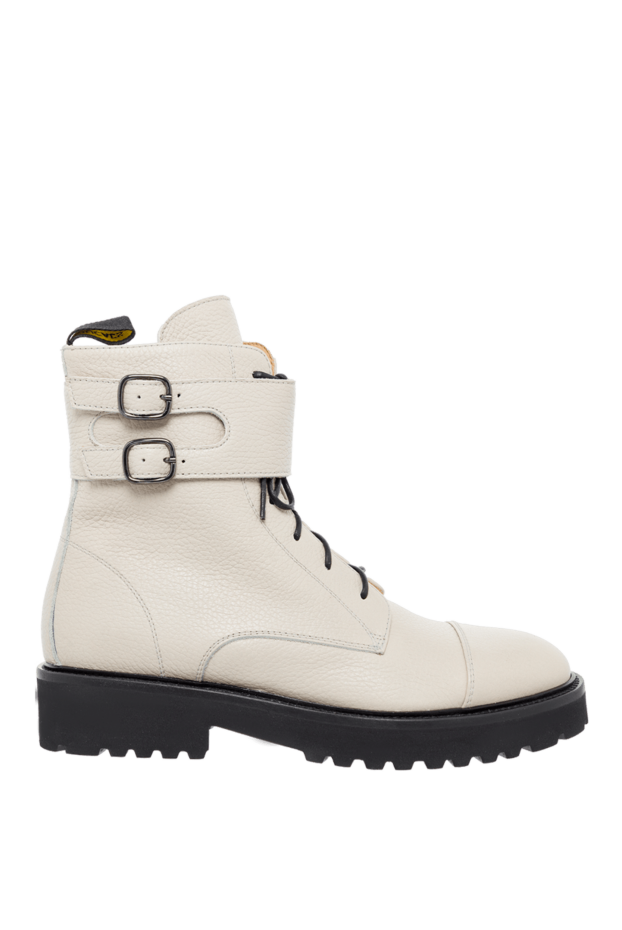 Doucal`s women's white leather boots with chunky soles and buckles 162782 - photo 1