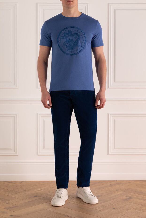 Stefano Ricci cotton and modal blue men's t-shirt 162832 - photo 2