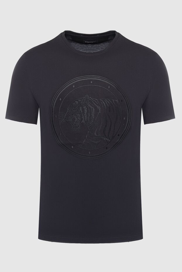 Stefano Ricci black cotton t-shirt with a relief image of a tiger 162840 - photo 1