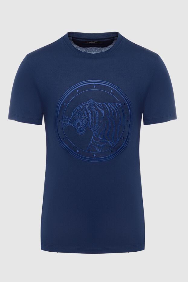 Stefano Ricci a deep blue cotton and modal t-shirt with a raised tiger graphic. 162841 - photo 1