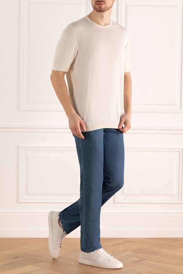 Stefano Ricci straight-leg jeans in light blue denim with a signature leather patch 162874 - photo 2