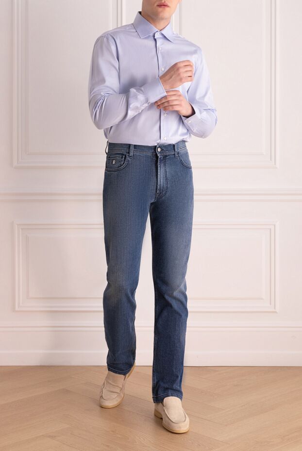 Stefano Ricci men's blue jeans made of durable cotton
 162878 - photo 2