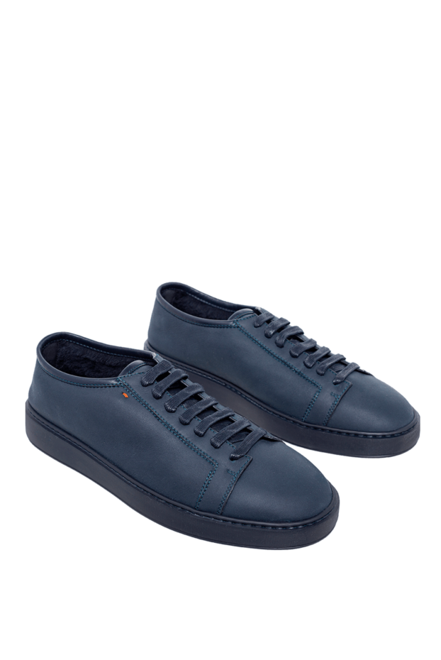 Santoni navy blue sneakers with red dot accent
 163157 - photo 3