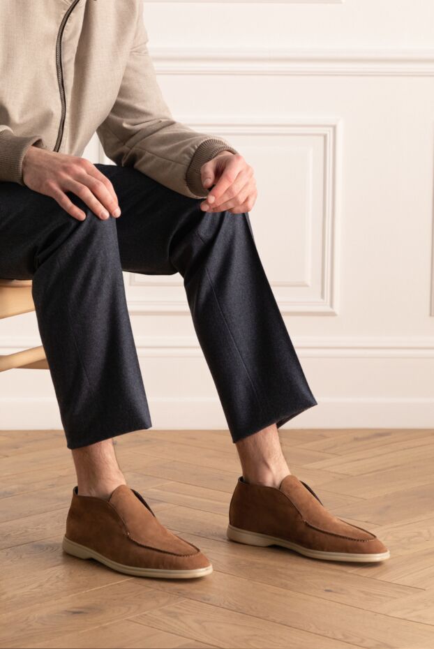 Cesare di Napoli лоферы в стиле smart casual из замши с мягкой посадкой и белой подошвой
 163221 - фото 3