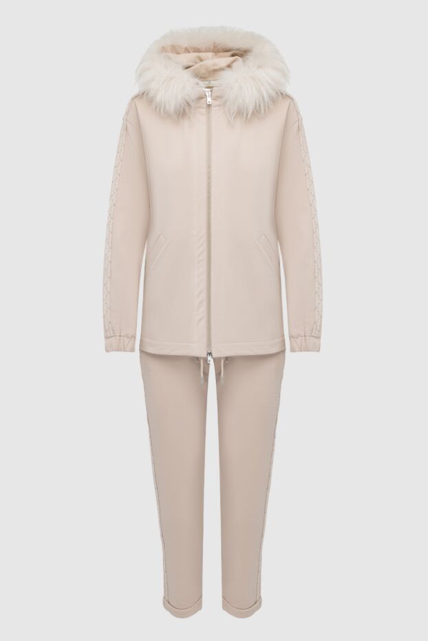 Panicale women's cotton sports suit with a voluminous fur hood 163264 - photo 1