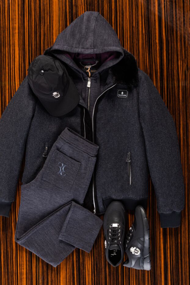 Billionaire gray wool and fur jacket for men 163291 - photo 2