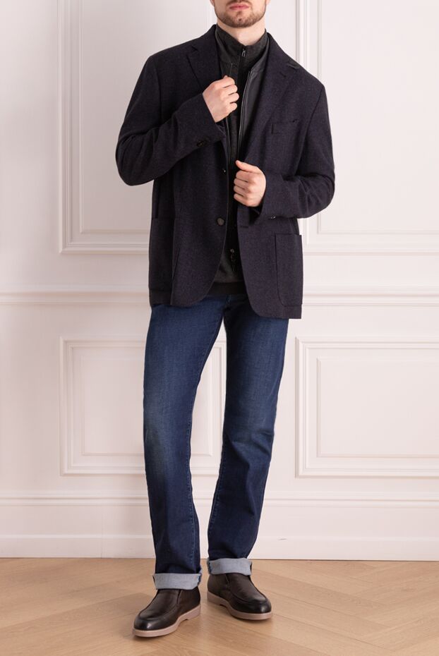Corneliani blue cashmere and silk jacket for men 163321 - photo 2