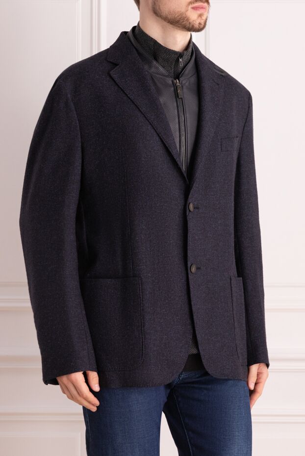 Corneliani blue cashmere and silk jacket for men 163321 - photo 3