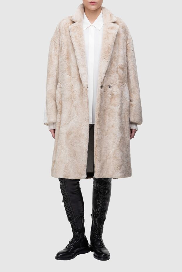 Lorena Antoniazzi women's beige premium sheared sheepskin coat 163396 - photo 2