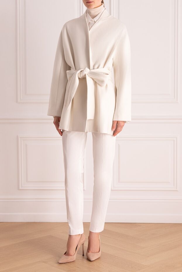 Lorena Antoniazzi white cashmere and wool coat for women 163405 - photo 2