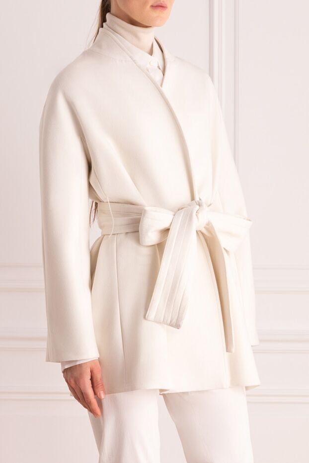 Lorena Antoniazzi white cashmere and wool coat for women 163405 - photo 3