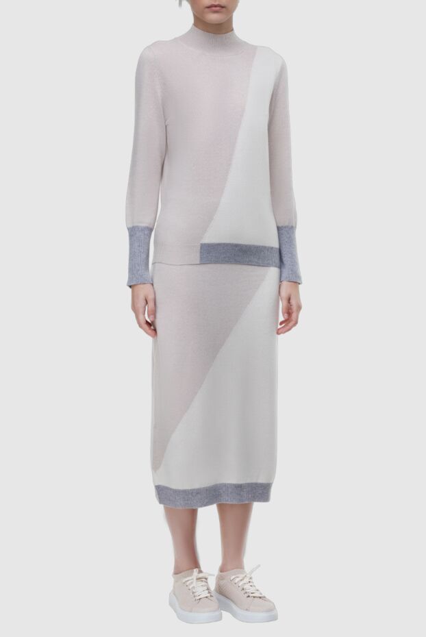 Lorena Antoniazzi women's knitted suit with a cashmere skirt in pastel colors
 163407 - photo 2