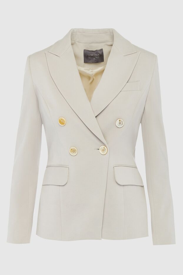 Lorena Antoniazzi women's light gray double-breasted jacket with contrasting buttons 163452 - photo 1