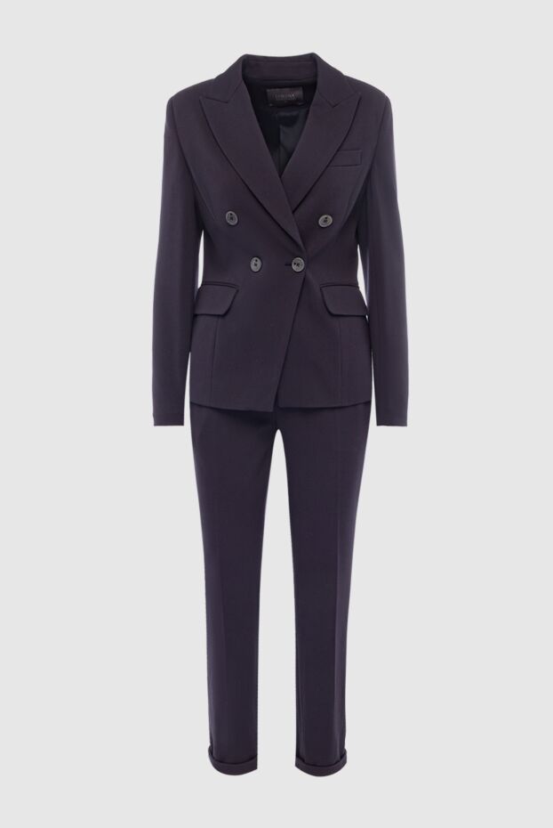 Lorena Antoniazzi women's dark blue double-breasted suit with jacket and tapered trousers
163456 - photo 1