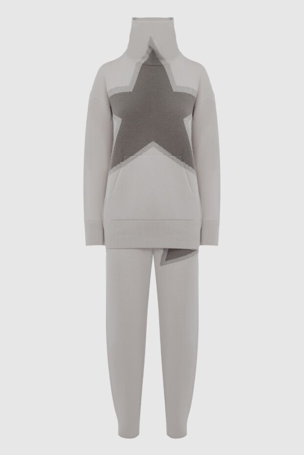 Lorena Antoniazzi women's beige knitted suit with a high collar and a star pattern 163476 - photo 1