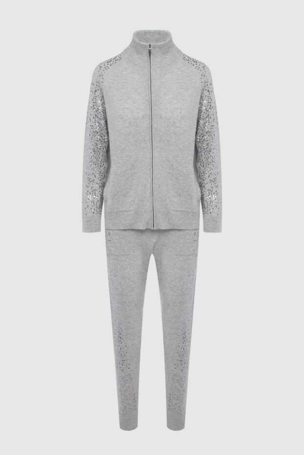 Cashmere & Silk Milano gray knitted walking suit with sequins on sleeves and pants
163529 - photo 1