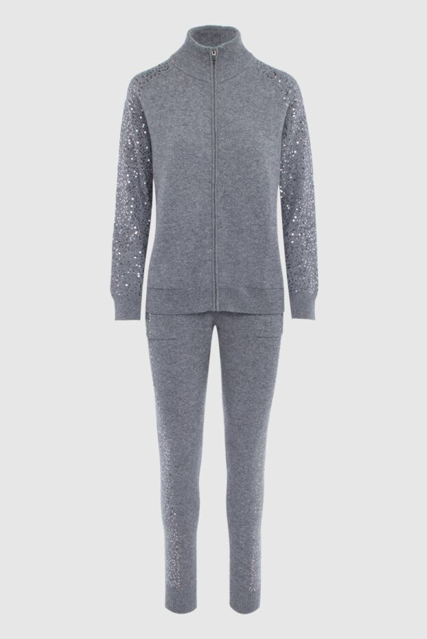 Cashmere & Silk Milano gray cashmere suit with zipper and sequin decoration on the sides
163530 - photo 1