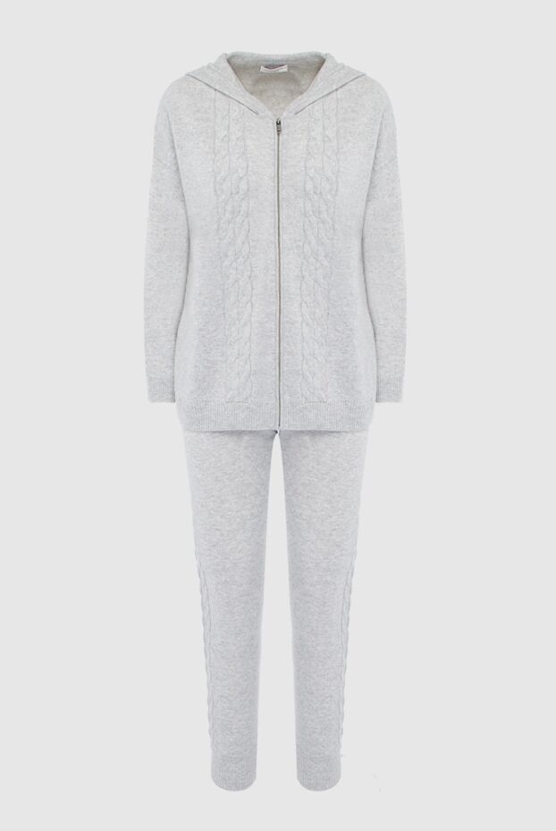 Cashmere & Silk Milano women's cashmere suit light gray with a relief knitted pattern
163534 - photo 1