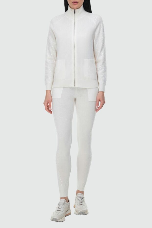 Cashmere & Silk Milano women's cashmere suit with stand-up collar, milky
 163537 - photo 2
