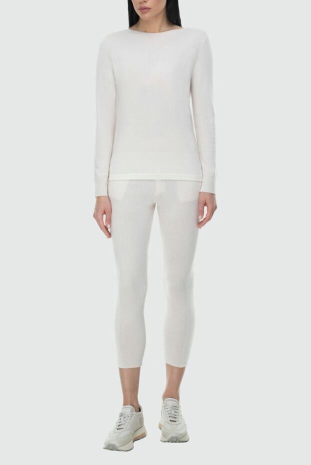 Cashmere & Silk Milano women's cashmere suit in milky color with cropped trousers
 163538 - photo 2