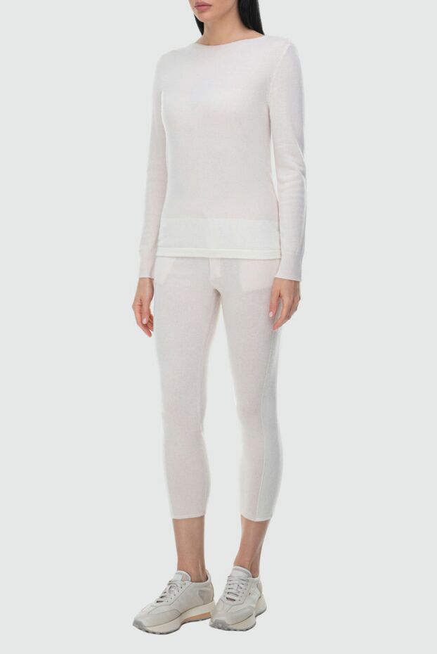 Cashmere & Silk Milano women's cashmere suit in milky color with cropped trousers
 163538 - photo 3