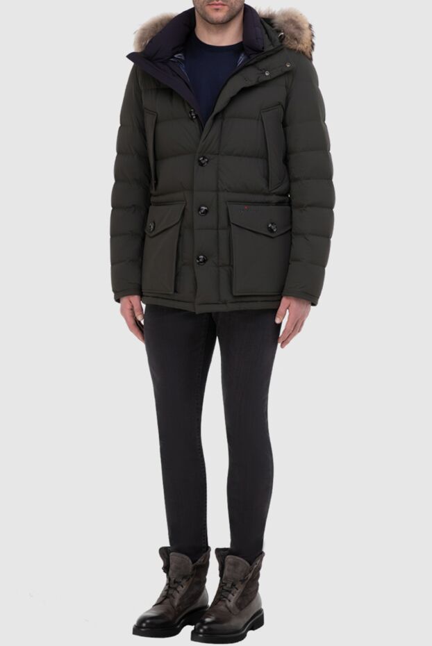Kiton капюшоны мен қалтасы жамылғысы түкті ерлер зәйтүн мамығы 163553 - фото 3