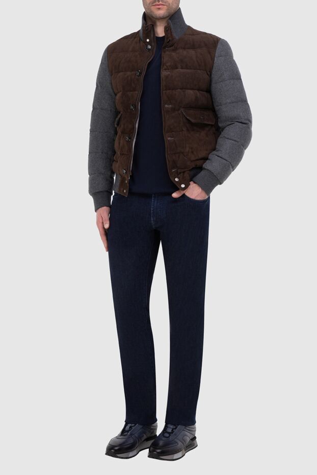 Kiton таза былғарыдан тігілген ерлерге арналған күрте, қоңыр түсті 163554 - фото 3