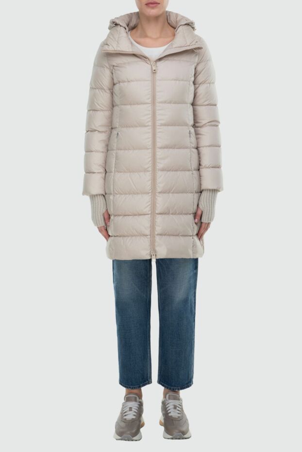 Herno beige elongated down jacket with a hood and glove-cuffs
 163567 - photo 2