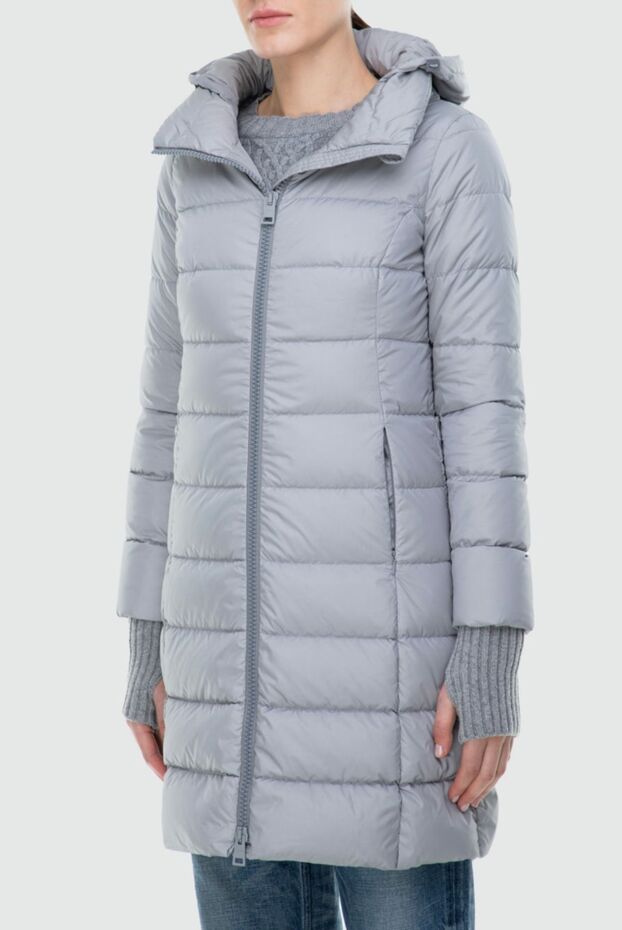 Herno gray elongated down jacket with a hood and glove-cuffs
 163568 - photo 3