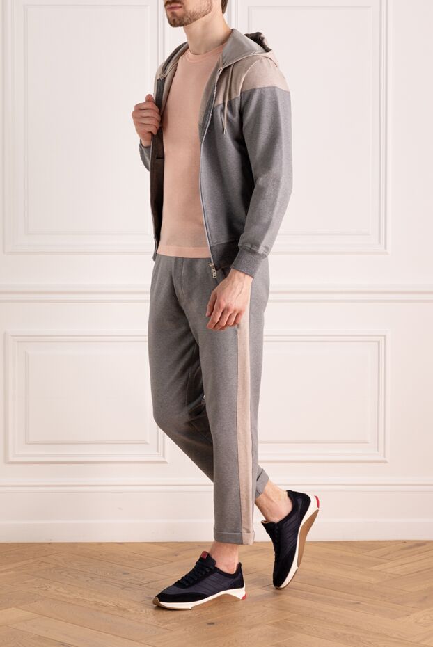 Panicale cotton tracksuit for men in gray-beige tone with hood and cuffs
 163644 - photo 2