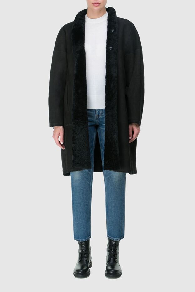 Isabel Marant women's black short fur coat with dense fur texture
 163664 - photo 2