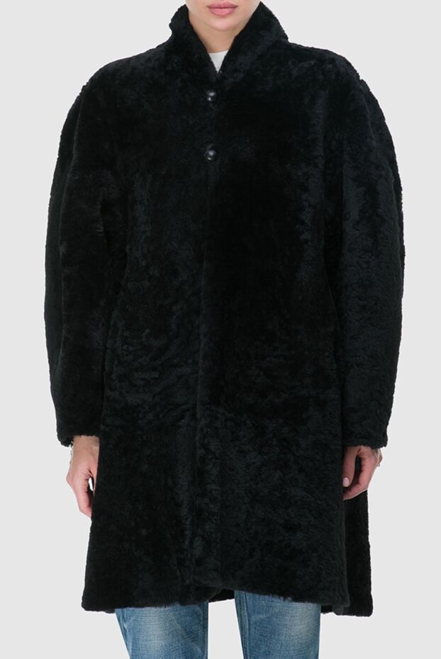Isabel Marant women's black short fur coat with dense fur texture
 163664 - photo 3